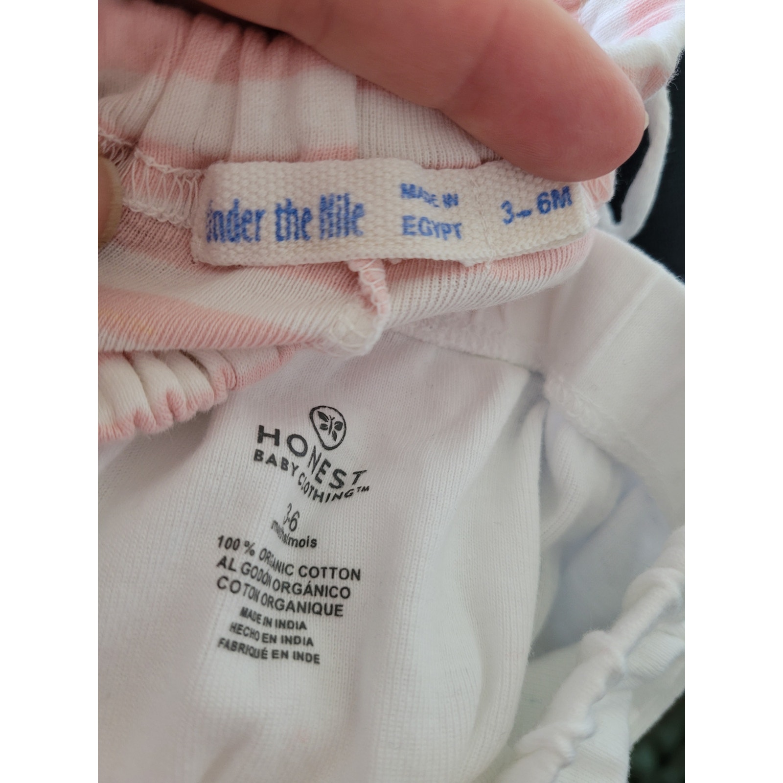 Under The Nile Baby Girl Leggings Pink And Honest White Leggings Size 3-6 #1 — image 3 of 3